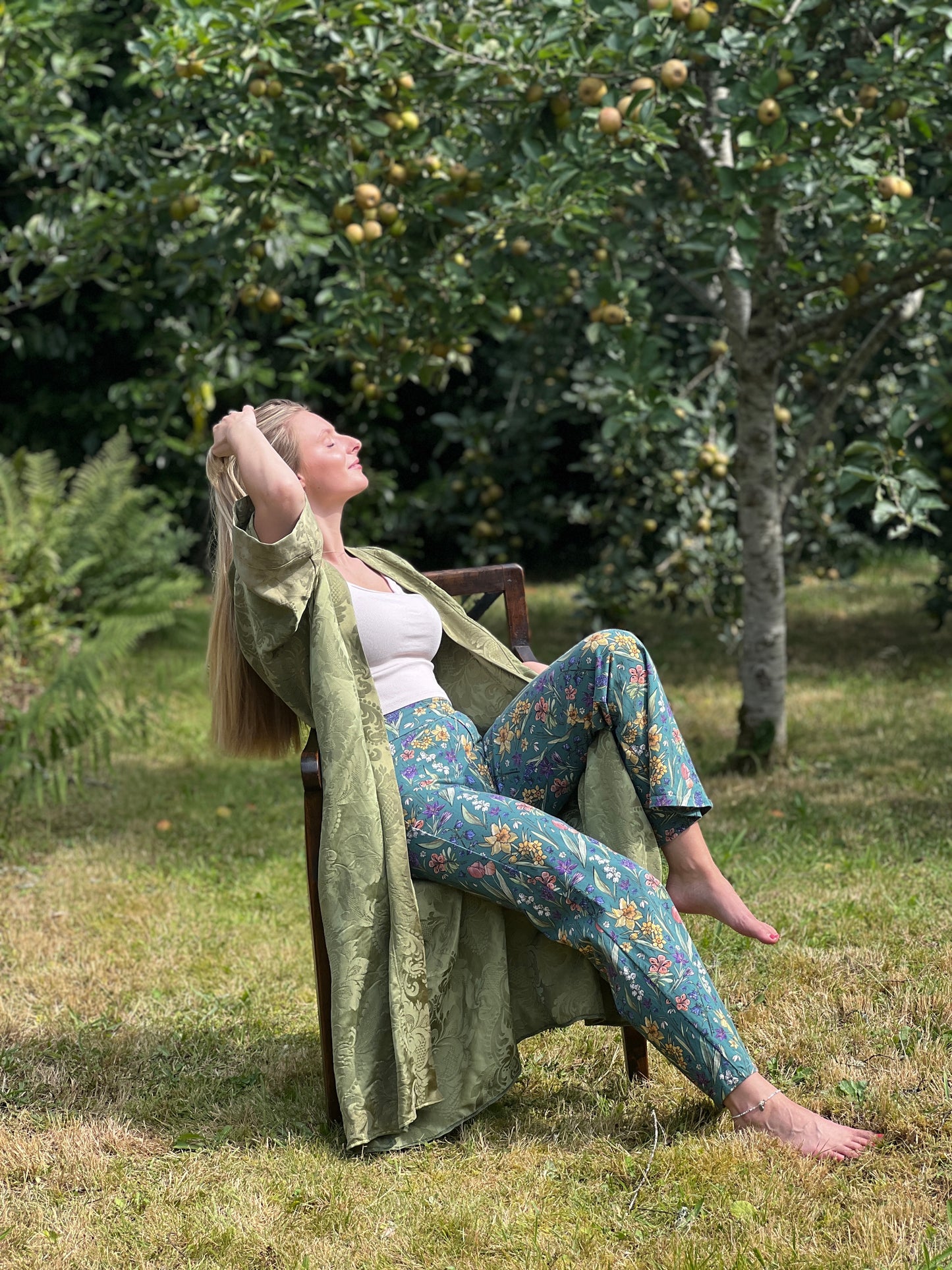 ILH Robe Vintage Olive Satin
