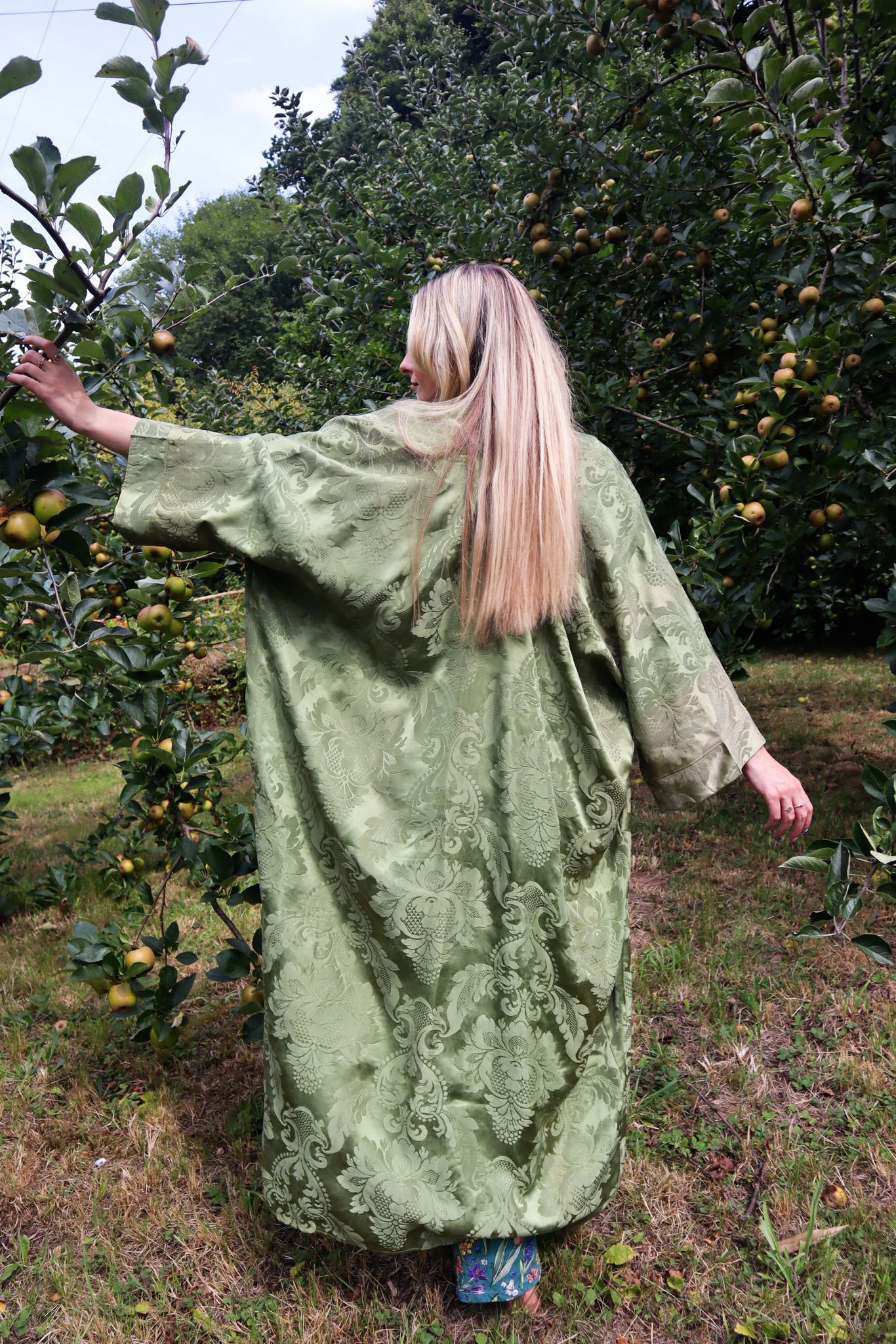 ILH Robe Vintage Olive Satin