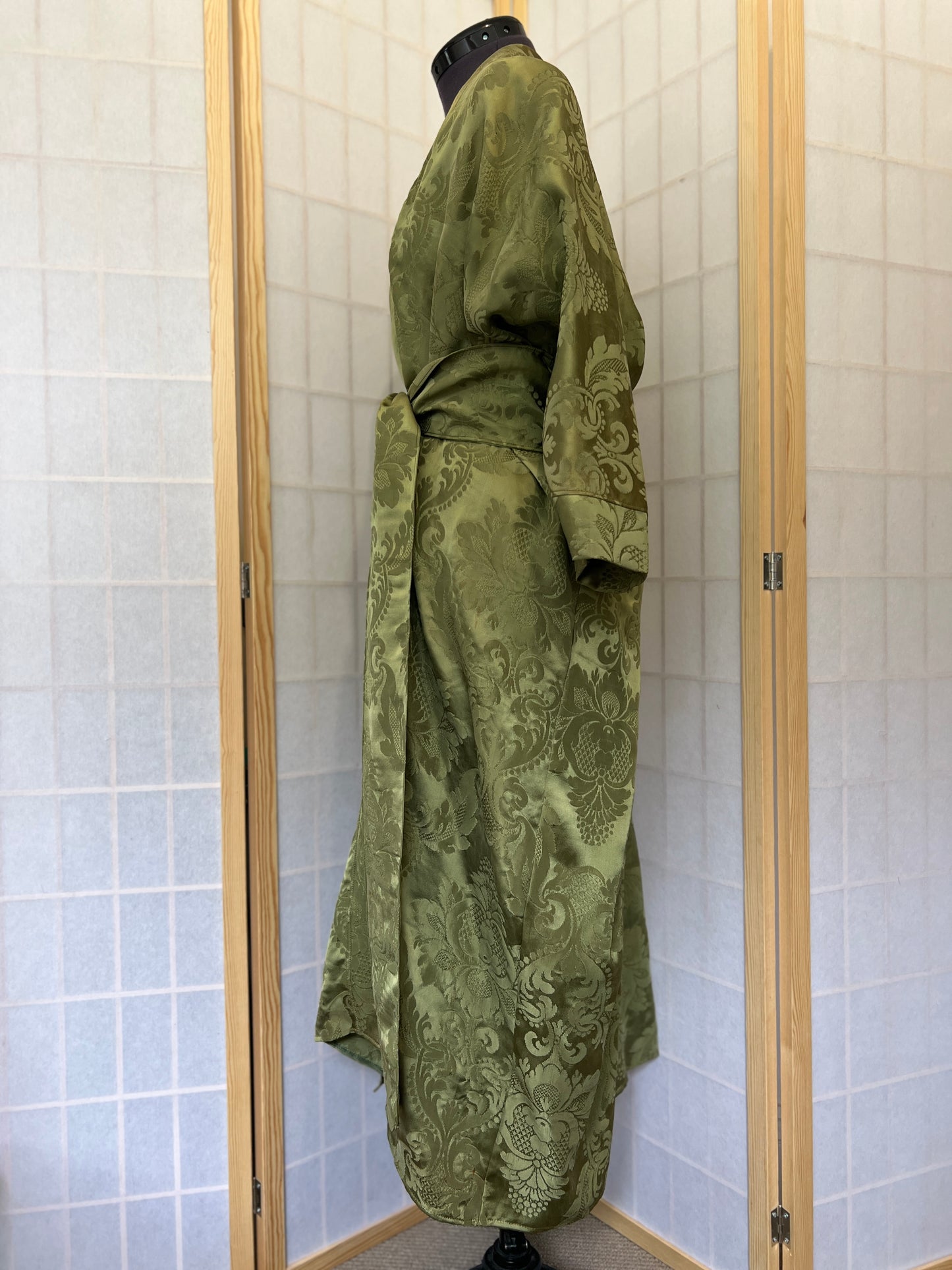 ILH Robe Vintage Olive Satin