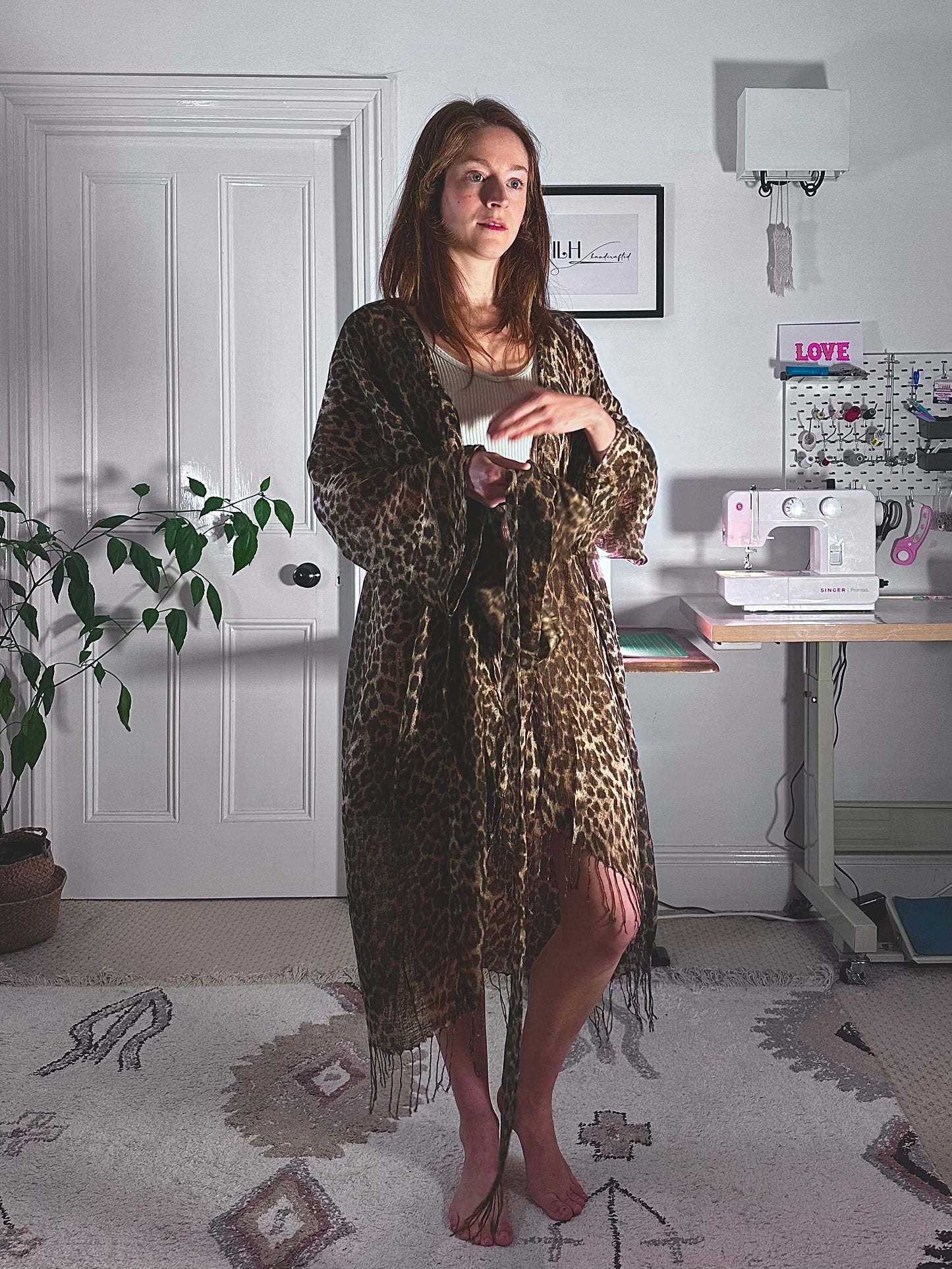 Leopard Print Robe | Recycled/Upcycled | ILH Handcrafted