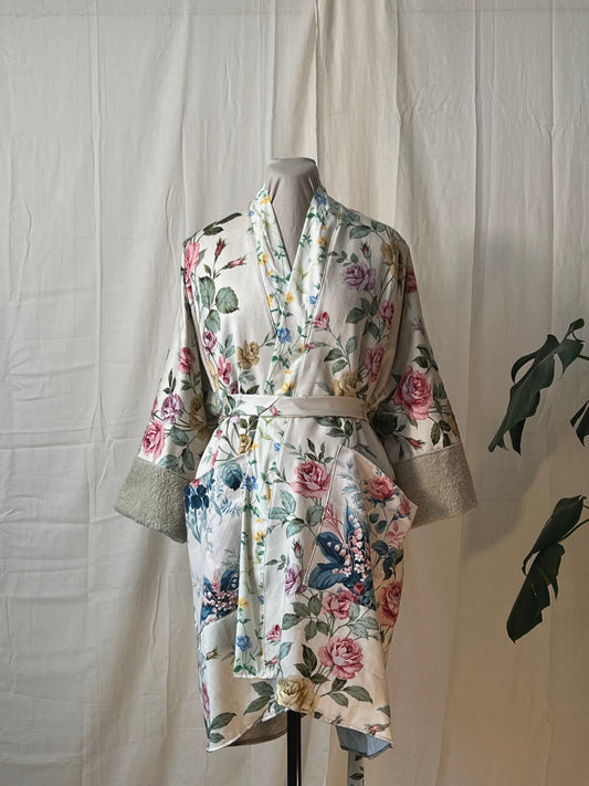 ILH Robe Flower Garden Towelling Lined