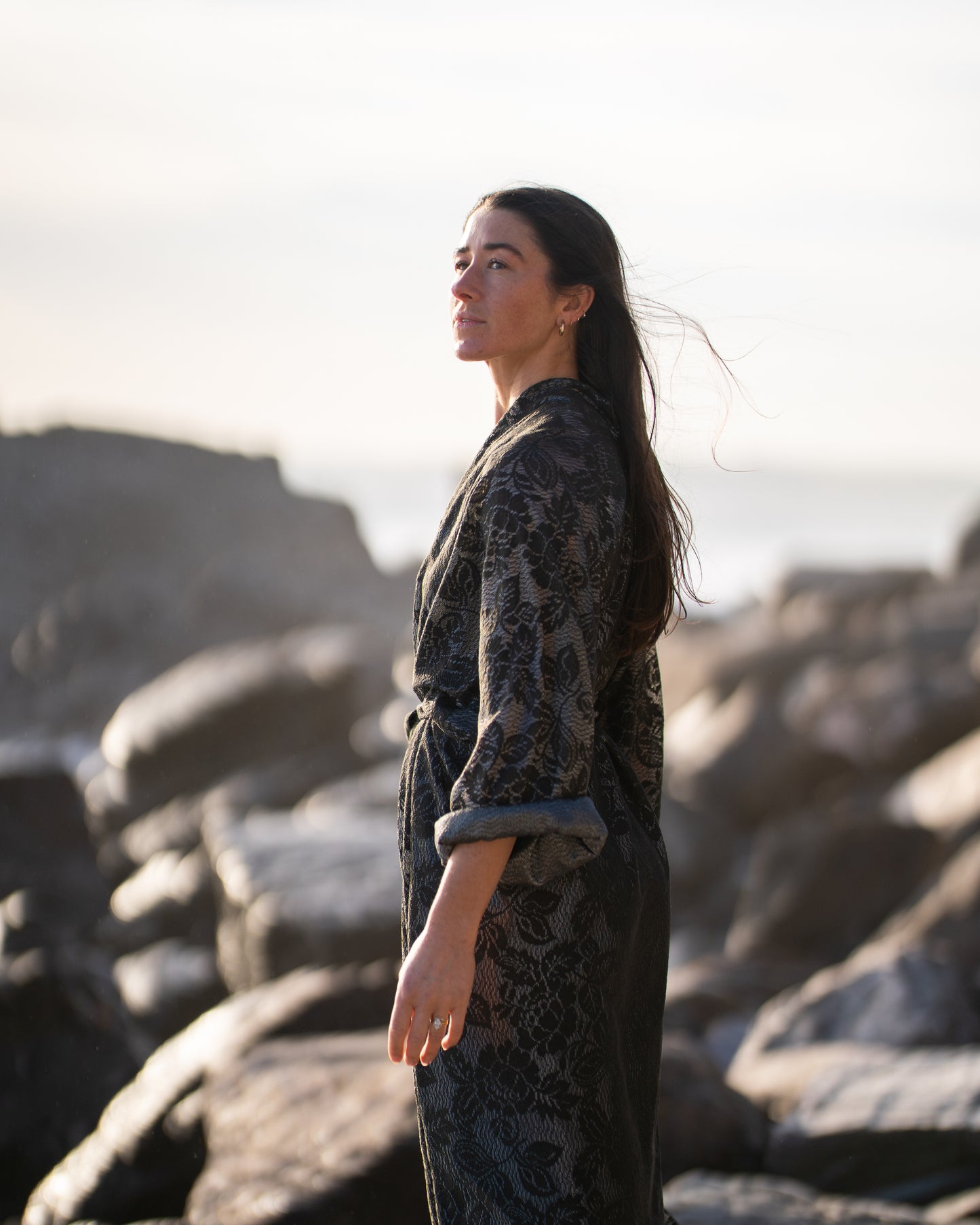 ILH Robe Charcoal Lace