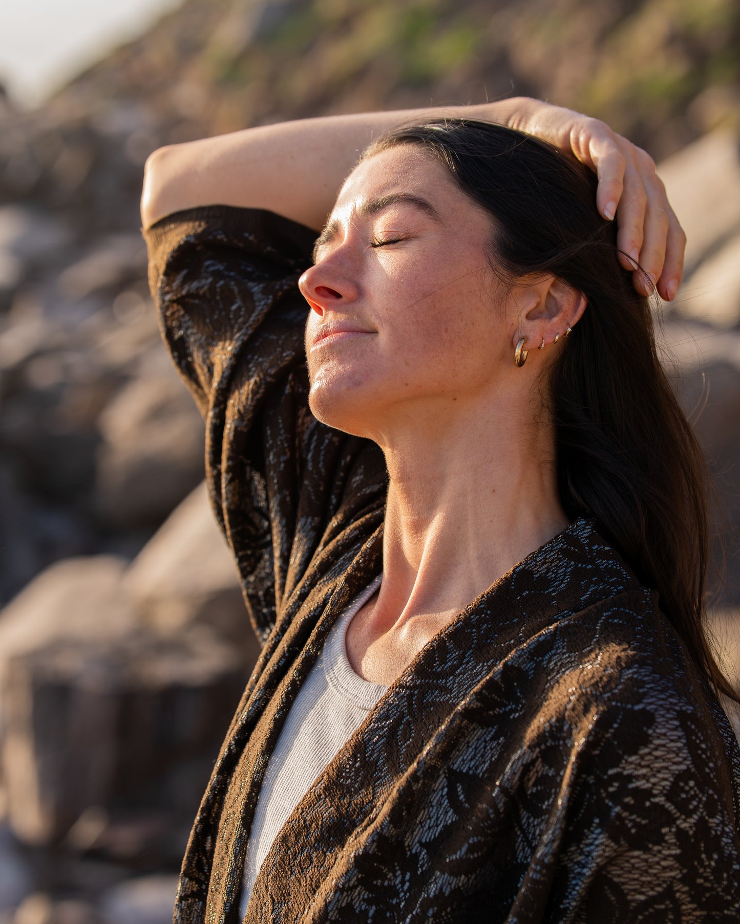 ILH Robe Charcoal Lace