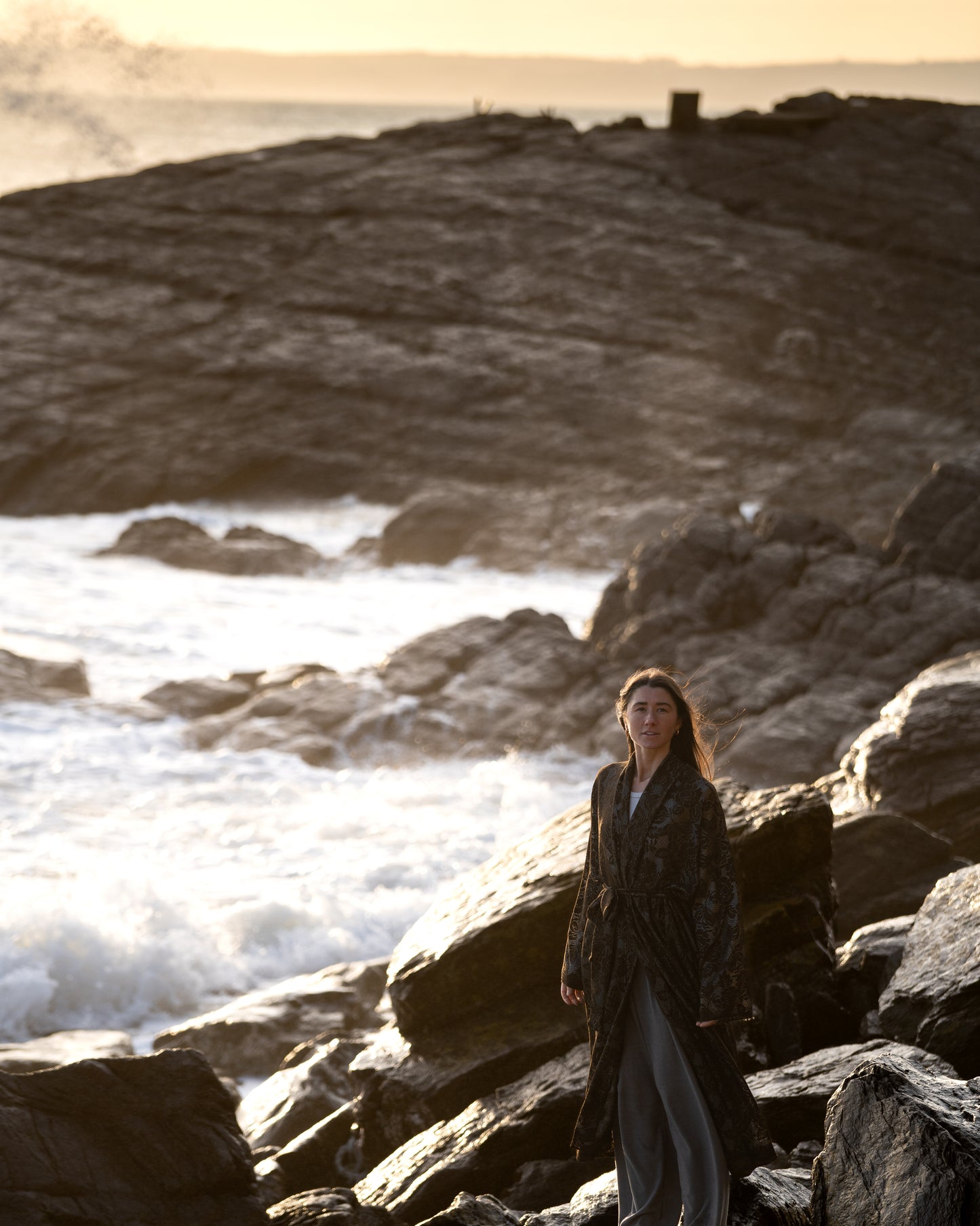 ILH Robe Charcoal Lace