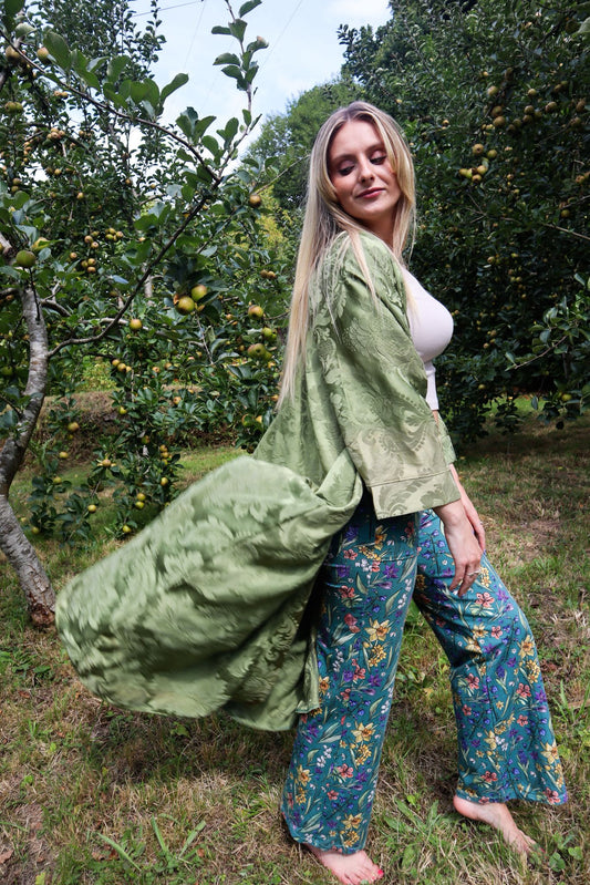 ILH Robe Vintage Olive Satin